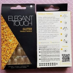 Elegant touch glitter Press-on false nails 2 pack